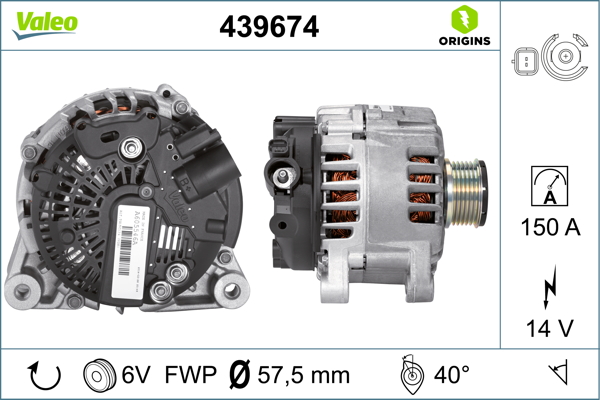 Alternator CITROEN JUMPY I (U6U_) 1.9 D 70 diesel 69 cai VALEO 439674