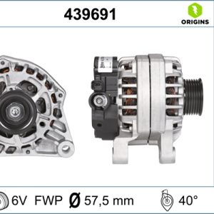 Alternator CITROEN BERLINGO / BERLINGO FIRST Autoutilitara/limuzina spatioasa ( 1.4 i bivalent (MBKFW) Benzina/Gaz metan (GNC) 75 cai VALEO 439691