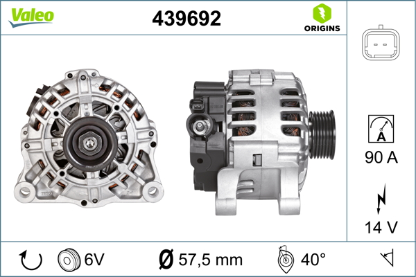 Alternator CITROEN C5 I (DC_) 2.0 16V (DCRFNC, DCRFNF) benzina 136 cai VALEO 439692