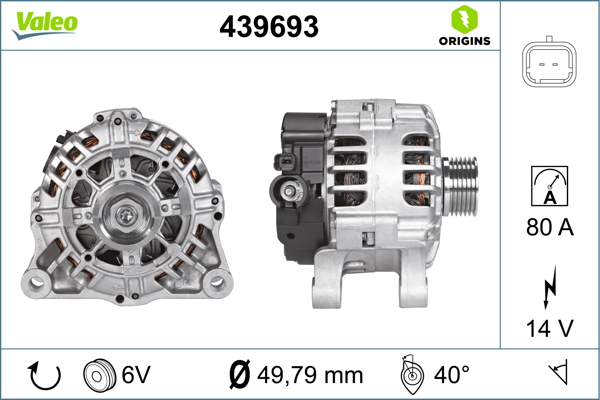 Alternator CITROEN C3 Pluriel (HB_) 1.4 benzina 73 cai VALEO 439693