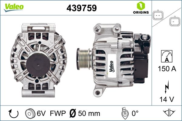 Alternator CITROEN C4 cupe (LA_) 1.6 VTi 120 benzina 120 cai VALEO 439759