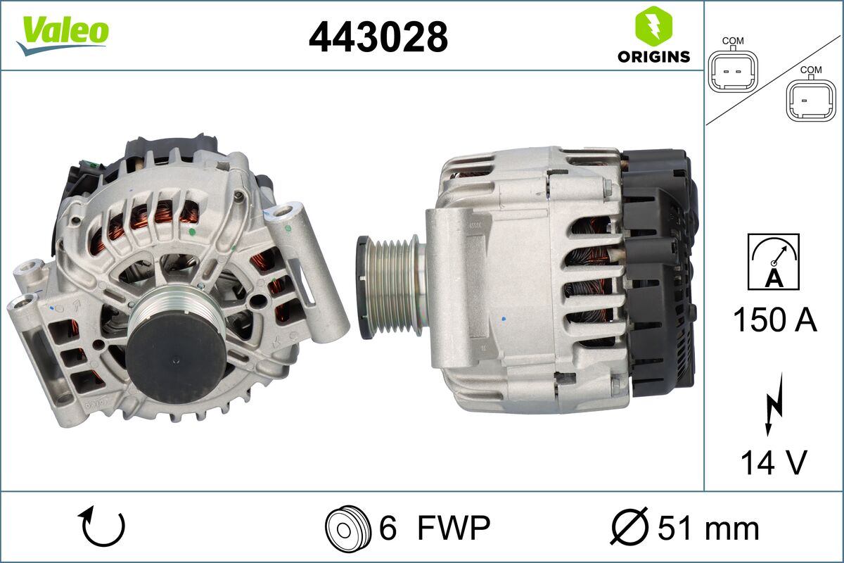 Alternator CITROEN DS4 (NX_) 1.6 THP 165 benzina 165 cai VALEO 443028