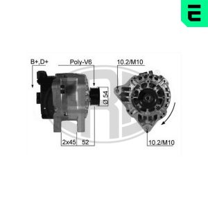 Alternator CITROEN JUMPY I caroserie (BS_, BT_, BY_, BZ_) 1.9 D 70 diesel 69 cai ERA 210205A