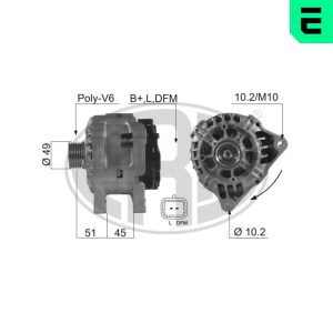 Alternator CITROEN C4 cupe (LA_) 1.6 16V benzina 109 cai ERA 210545A
