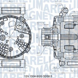 Alternator CITROEN JUMPER II caroserie 2.2 HDi 110 diesel 110 cai MAGNETI MARELLI 063731546110