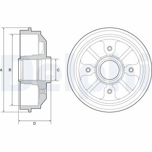 Tambur frana DELPHI BF282 – imagine produs