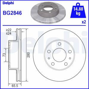 Disc frana DELPHI BG2846 – CITROEN | AutoRival