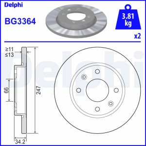 Disc frana DELPHI BG3364 – CITROEN | AutoRival