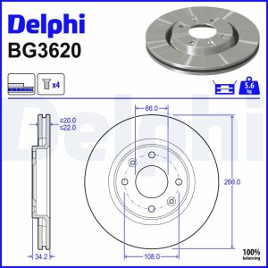 Disc frana DELPHI BG3620 – CITROEN | AutoRival