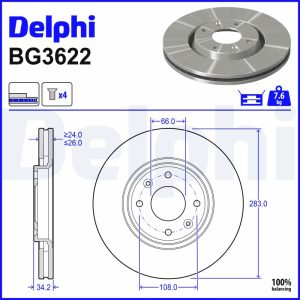 Disc frana DELPHI BG3622 – CITROEN | AutoRival