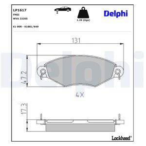 Set placute frana DELPHI LP1617 – CITROEN | AutoRival