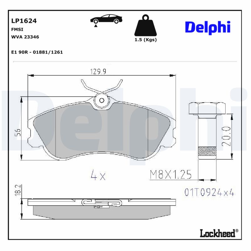 Set placute frana DELPHI LP1624 – CITROEN | AutoRival