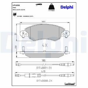 Set placute frana DELPHI LP1656 – imagine produs