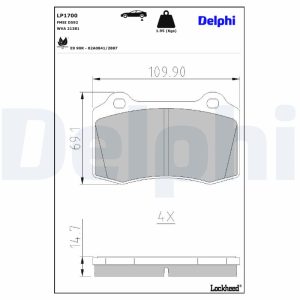 Set placute frana DELPHI LP1700 – CITROEN | AutoRival