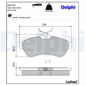 Set placute frana DELPHI LP1715 – CITROEN | AutoRival