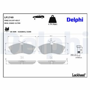 Set placute frana DELPHI LP1749 – CITROEN | AutoRival