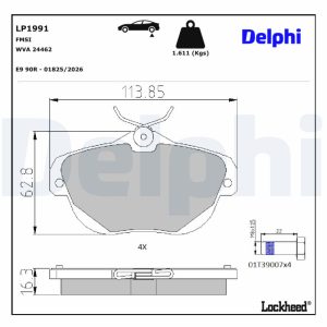 Set placute frana DELPHI LP1991 – CITROEN | AutoRival