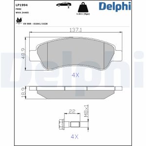 Set placute frana DELPHI LP1994 – CITROEN | AutoRival