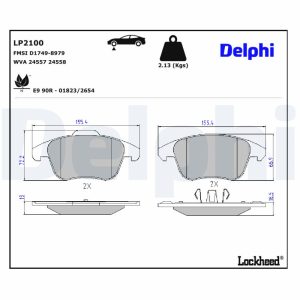 Set placute frana DELPHI LP2100 – imagine produs