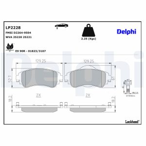 Set placute frana DELPHI LP2228 Set placute frana DELPHI LP2228 – imagine produs