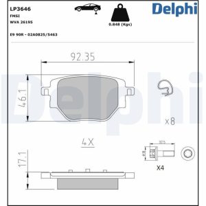 Set placute frana DELPHI LP3646 – CITROEN | AutoRival