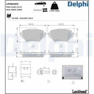 Set placute frana DELPHI LP5054EV – CITROEN | AutoRival