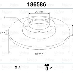 Disc frana VALEO 186586