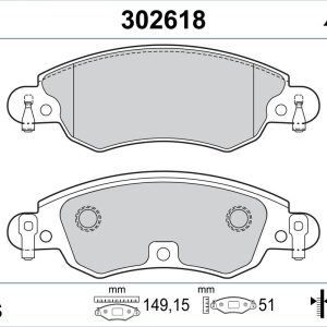 Set placute frana VALEO 302618