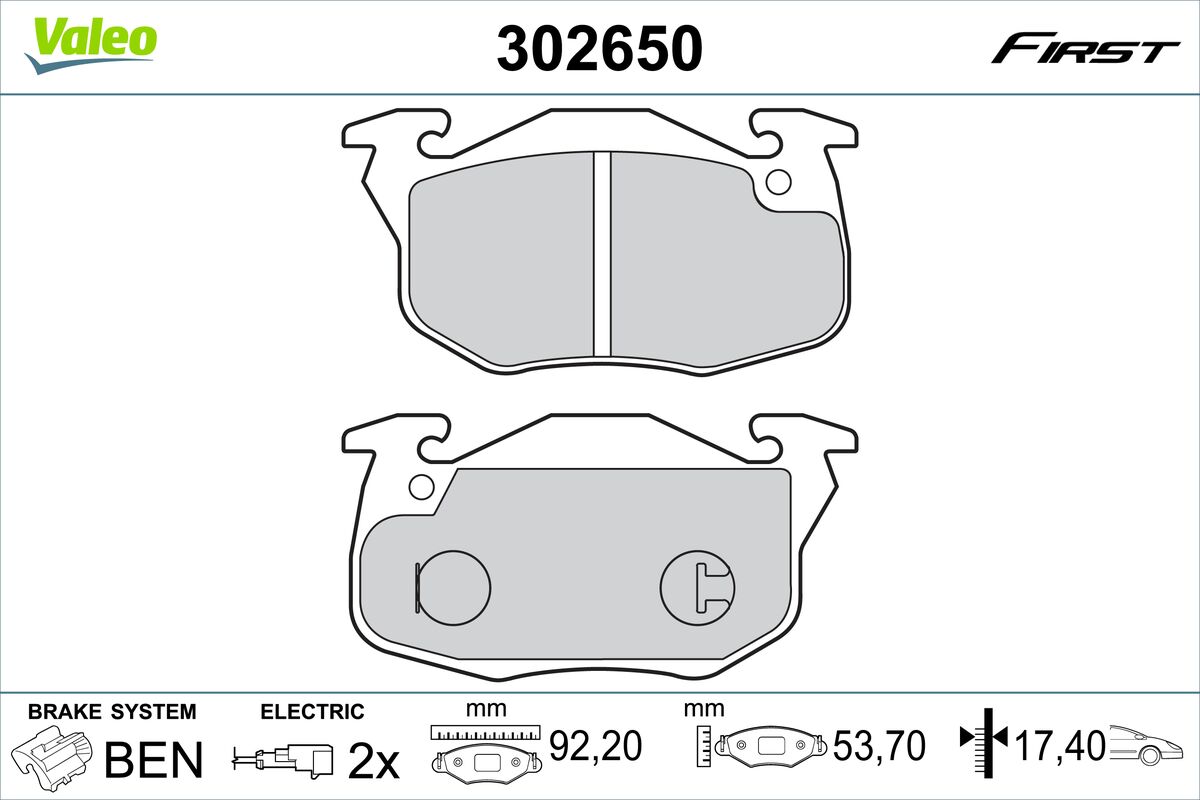 Set placute frana VALEO 302650