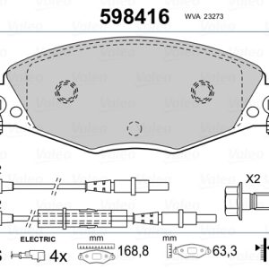 Set placute frana VALEO 598416