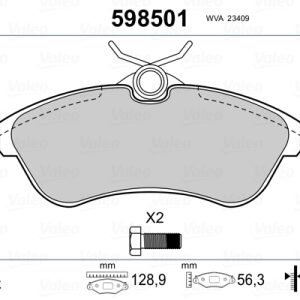 Set placute frana VALEO 598501