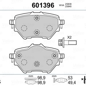 Set placute frana VALEO 601396