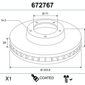 Disc frana VALEO 672767