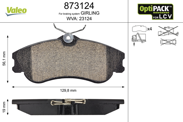 Set placute frana VALEO 873124 – CITROEN | AutoRival