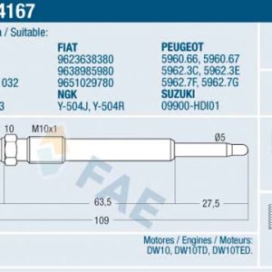 Bujie incandescenta FAE 74167 – CITROEN | AutoRival