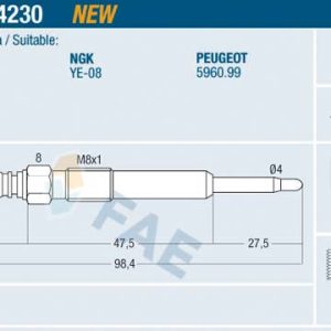 Bujie incandescenta FAE 74230 – CITROEN | AutoRival