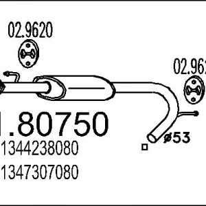 Toba esapamet intermediara MTS 01.80750 – CITROEN | AutoRival