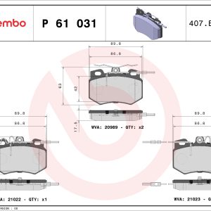 Set placute frana BREMBO P 61 031