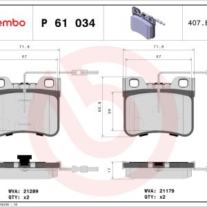 Set placute frana BREMBO P 61 034
