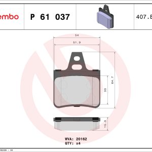 Set placute frana BREMBO P 61 037