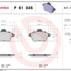 Set placute frana BREMBO P 61 046