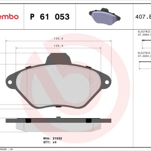 Set placute frana BREMBO P 61 053