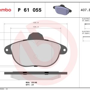 Set placute frana BREMBO P 61 055