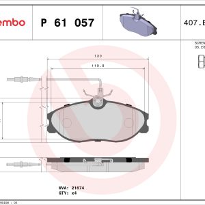 Set placute frana BREMBO P 61 057