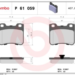 Set placute frana BREMBO P 61 059