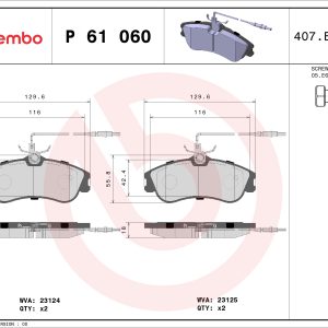 Set placute frana BREMBO P 61 060