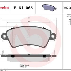 Set placute frana BREMBO P 61 065