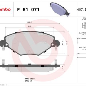 Set placute frana BREMBO P 61 071