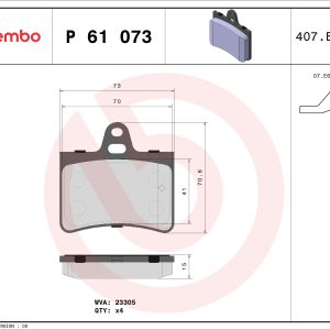 Set placute frana BREMBO P 61 073