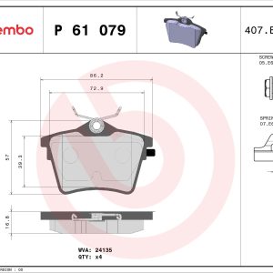 Set placute frana BREMBO P 61 079